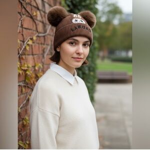 Labubu brown Pom-Pom Beanie